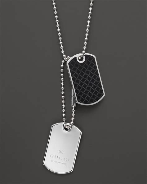 gucci necklace pendant dog tags outift|gucci dog tags for men.